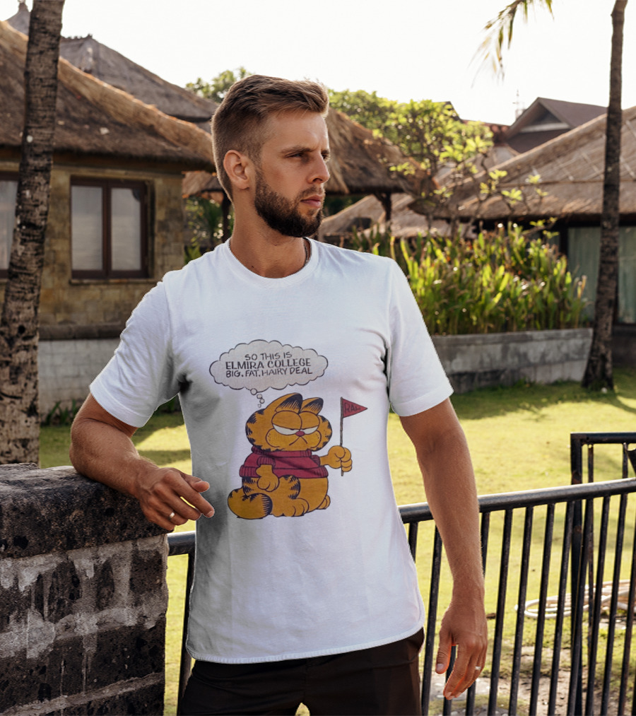 Garfield Elmira College Big Fat Hairy Deal RA Flag T-Shirt