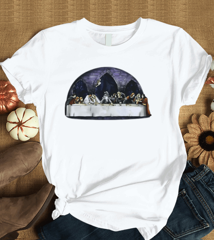 The Last Supper Wizard Hobbits Fellowship Characters Gandalf Table Scene T-Shirt