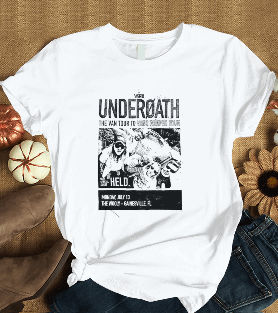 Underoath The Van Tour To 2026 Warped Tour Monday July 13 The Wooly Gainesville FL T-Shirt