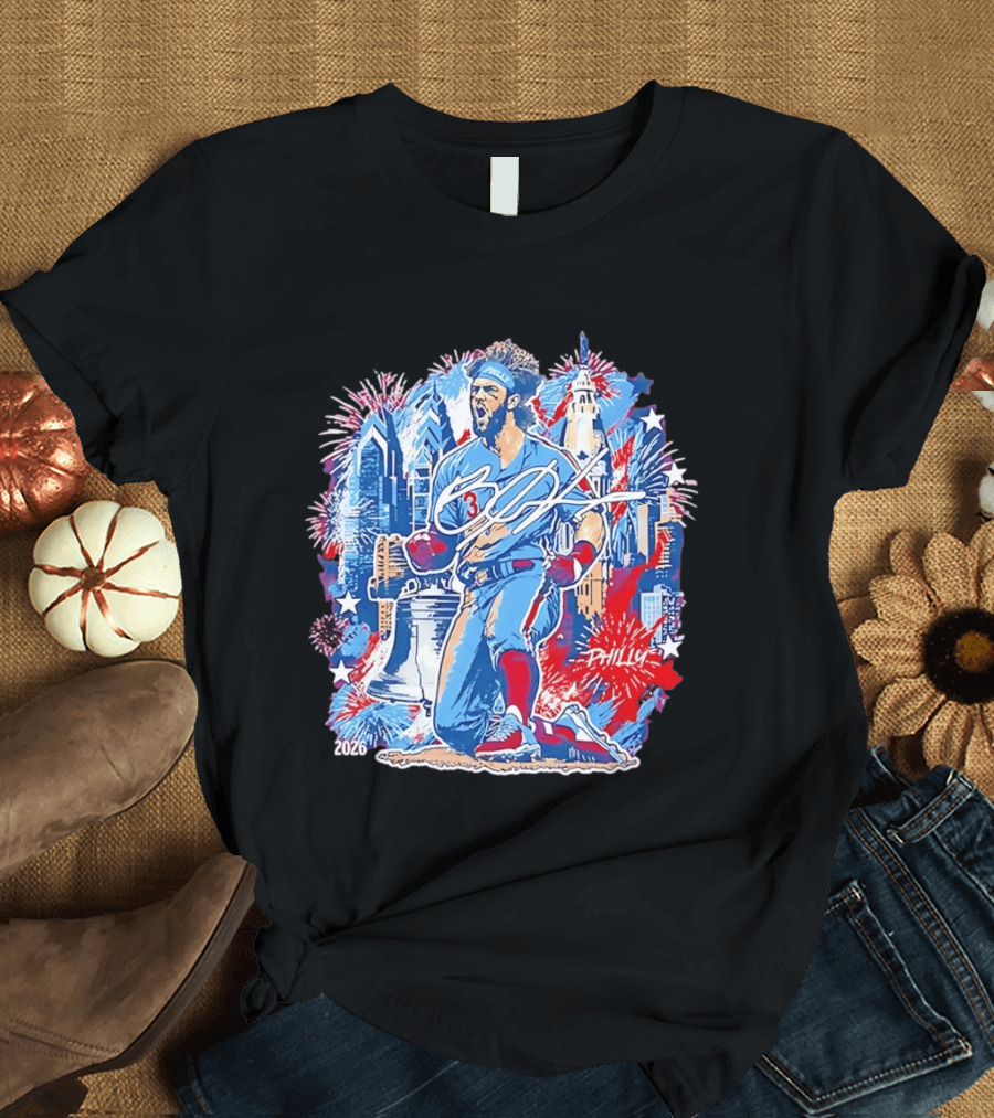 Bryce Harper Philly 2026 Liberty Bell Fireworks Celebration T-Shirt