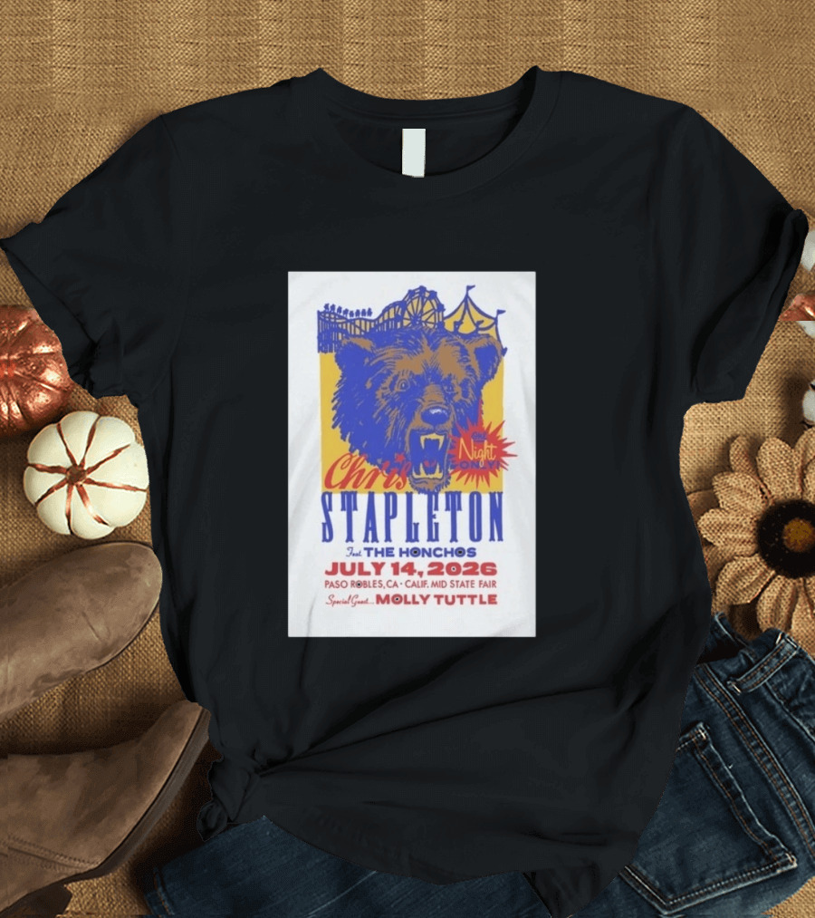 Chris Stapleton Live Concert Paso Robles CA July 14 2026 Featuring The Honchos Special Guest Molly Tuttle T-Shirt
