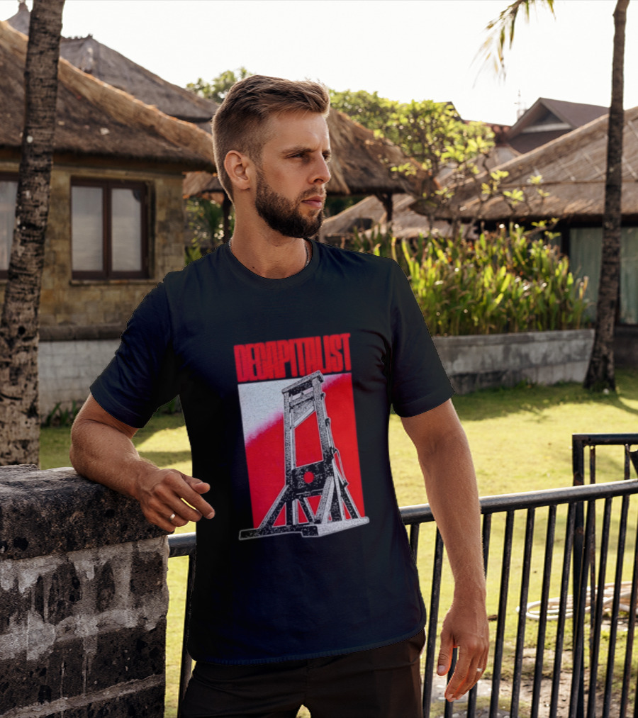 Decapitalist Guillotine Red Anti Capitalism T-Shirt