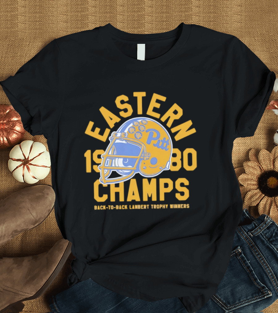 Eastern 1980 Champs Pitt Back To Back Lambert Trophy Winners Football Helmet T-Shirt