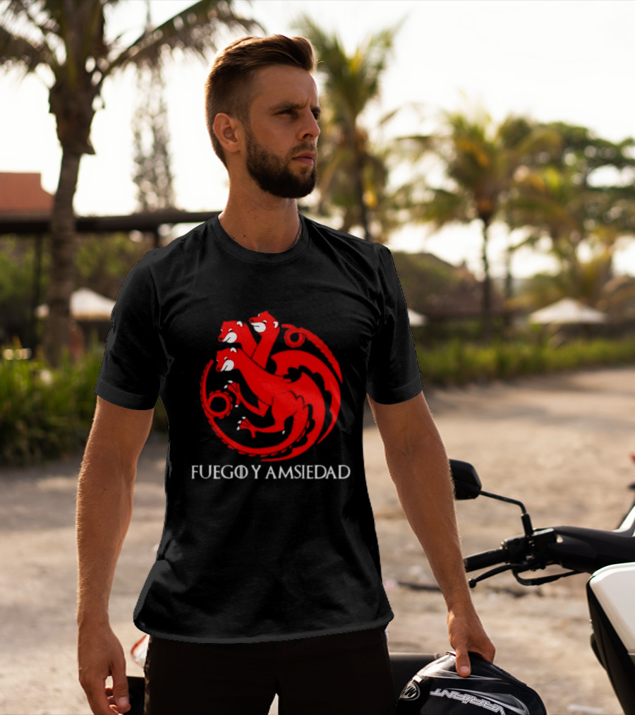 Fuego Y Ansiedad Game Of Thrones House Of The Dragon Three Headed Dragon T-Shirt