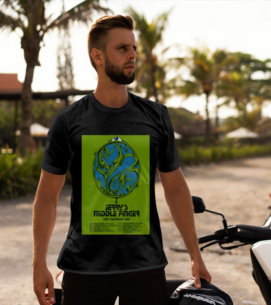 Jerry's Middle Finger East Southeast 2026 Tour Dates With Artistic Eye T-Shirt