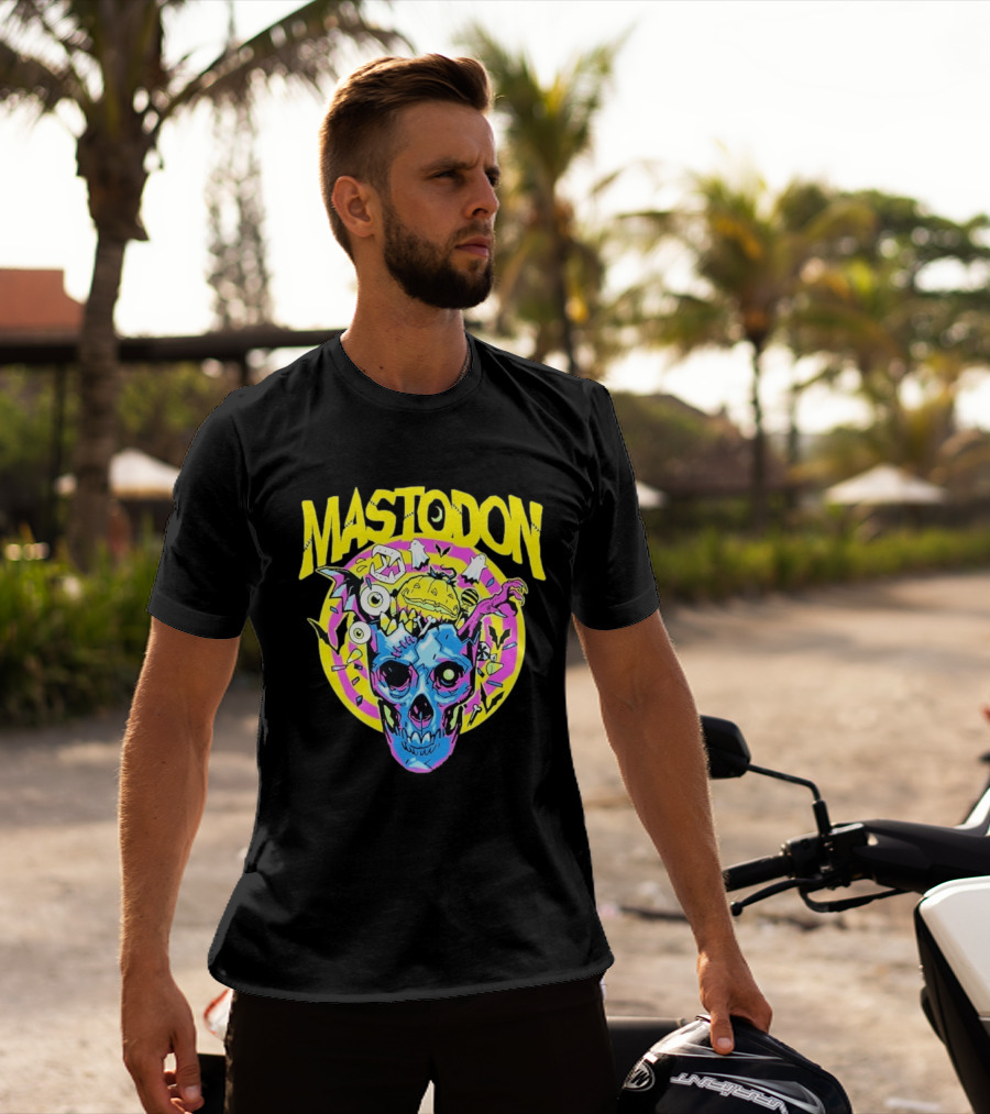 Mastodon Samhain Splosion Skull Halloween Pumpkin Bat Horn Eyeball Explosion T-Shirt