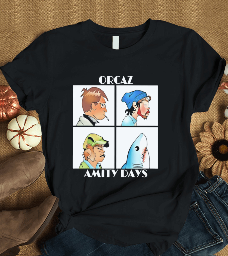 Orcaz Amity Days Four Grid Shark Bite Album Cover T-Shirt