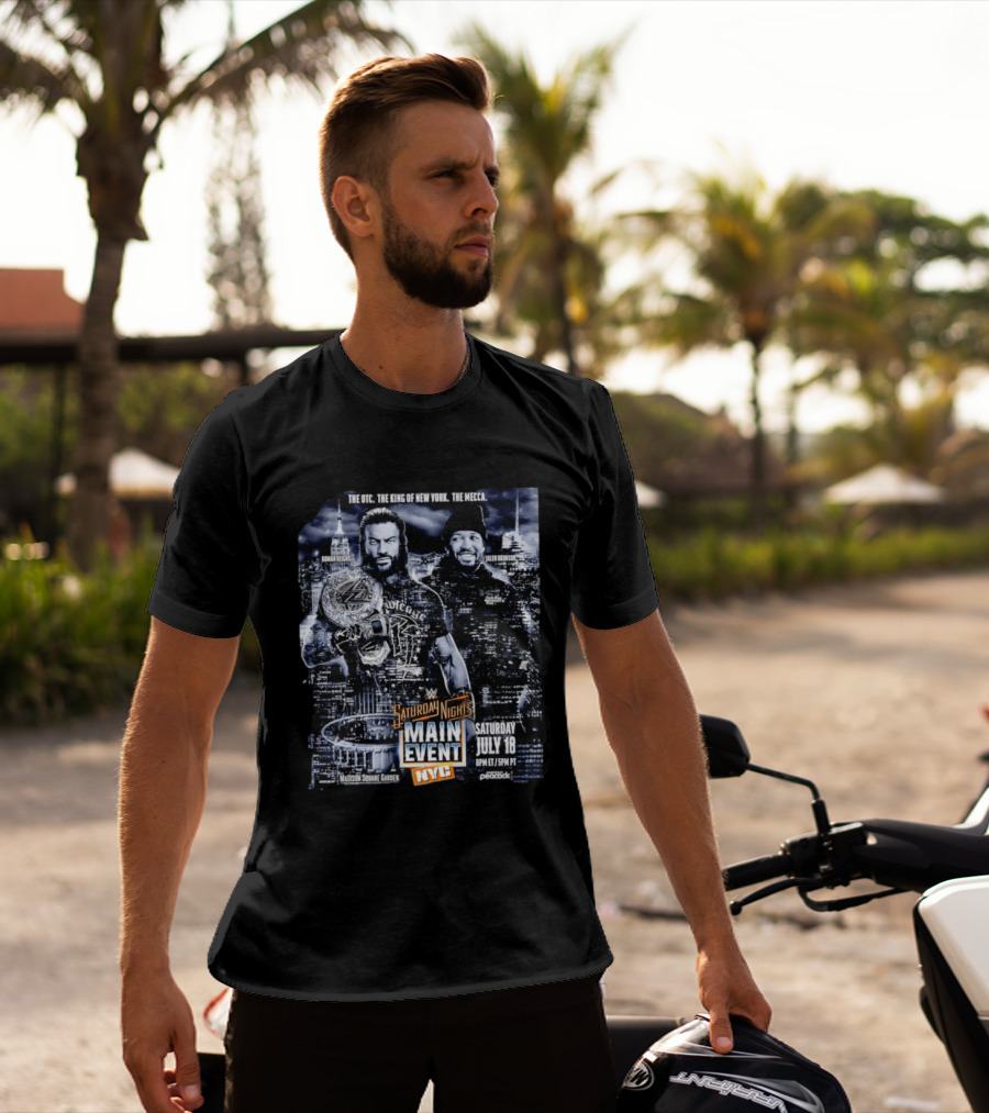 Roman Reigns Jalen Brunson WWE Saturday Night's Main Event Madison Square Garden NYC July 18 T-Shirt
