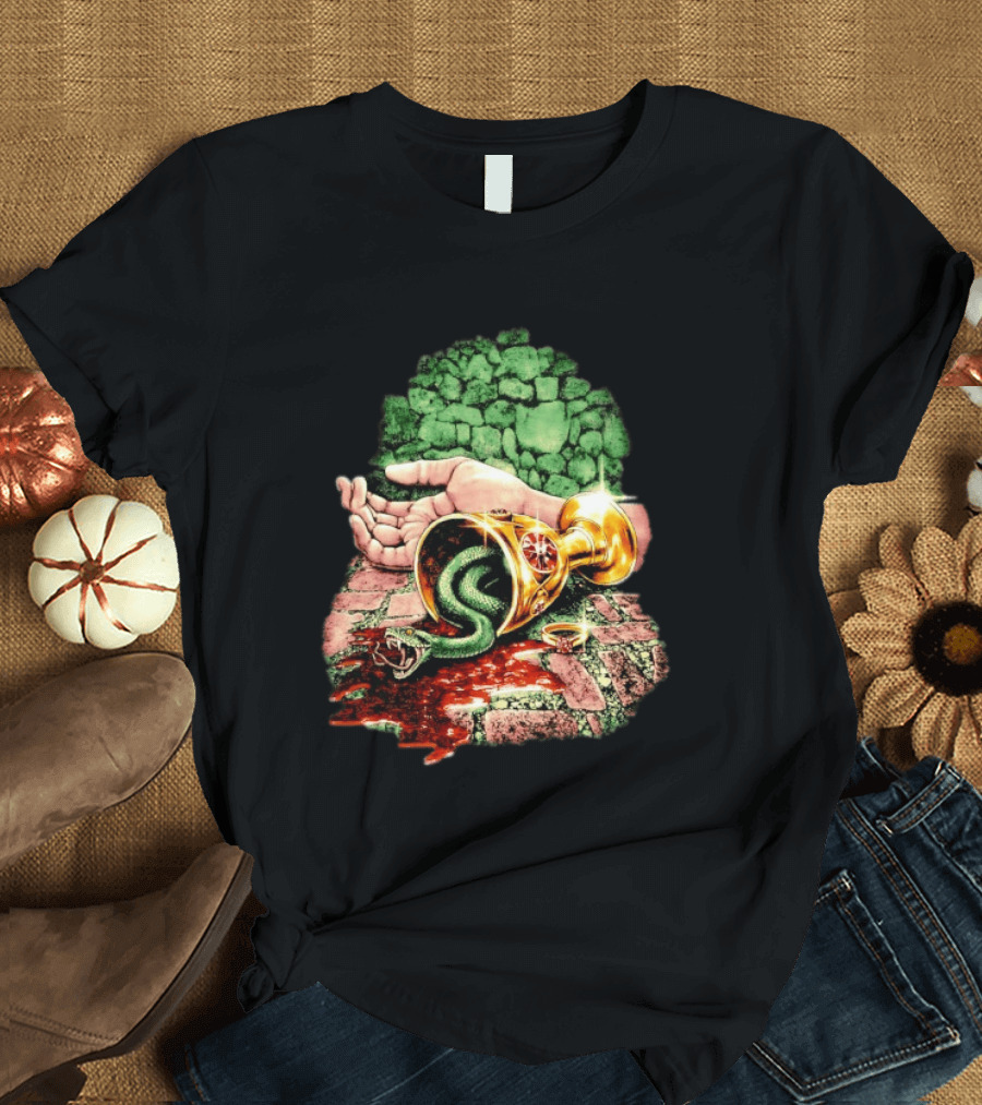 Enchanted Serpent With Golden Chalice And Ring Fantasy T-Shirt