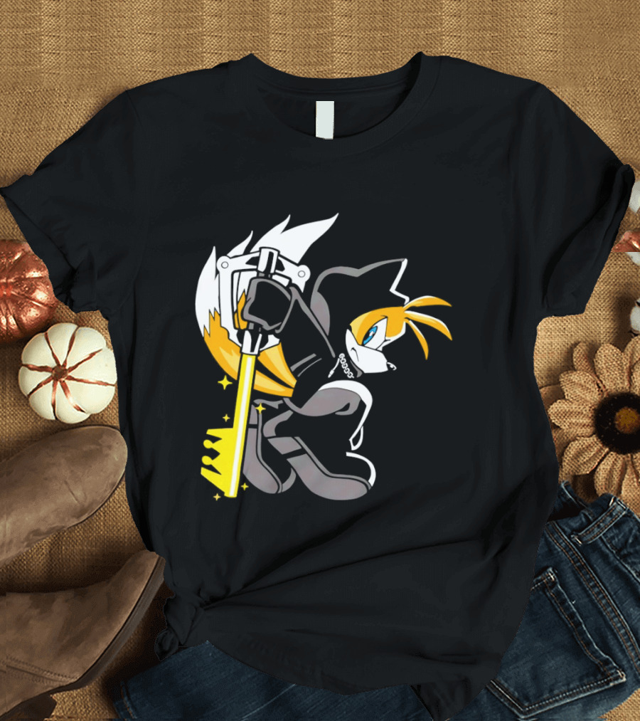 Tails The Fox In Organization XIII Cloak Holding Keyblade T-Shirt