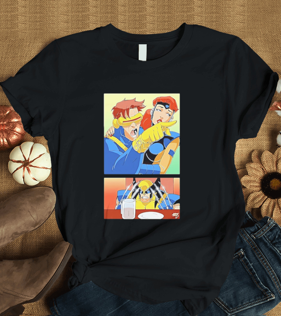 Wolverine Cyclops Jean Grey X Men Meme Classic Comic Panel T-Shirt