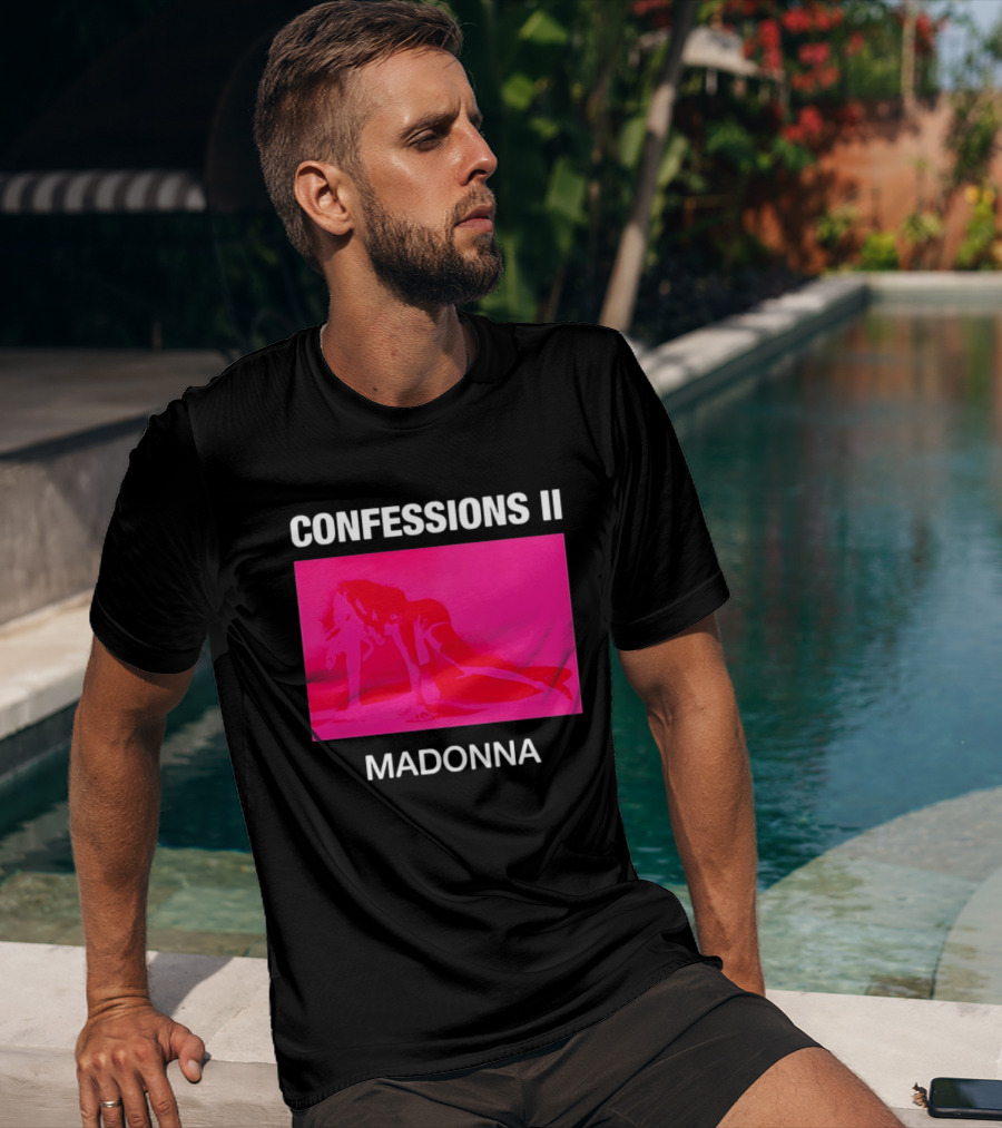 CONFESSIONS II MADONNA Pop Music Album Cover Vibrant Pink Collage T-Shirt