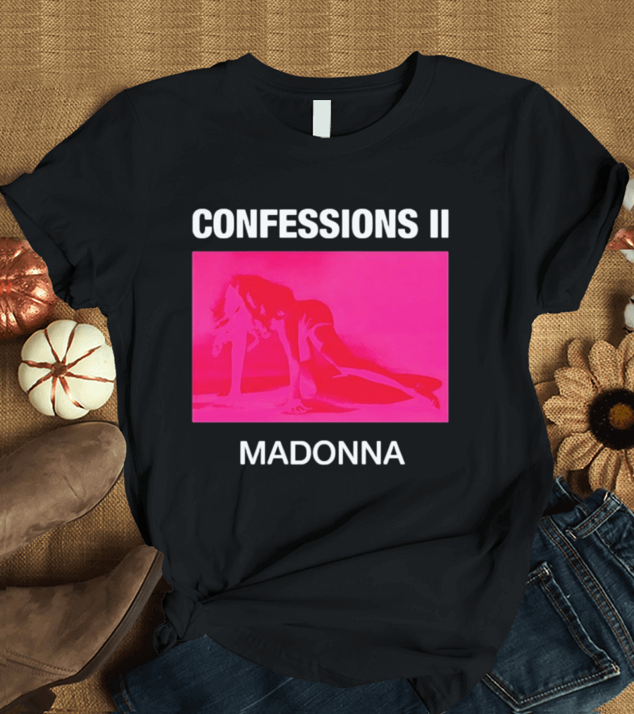 CONFESSIONS II MADONNA Pop Music Album Cover Vibrant Pink Collage T-Shirt