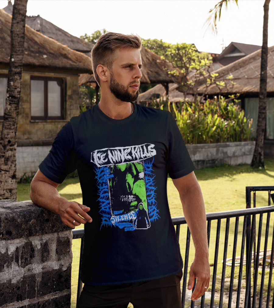 Ice Nine Kills Can You Feel The Silence Slipping Away Horror Themed Psychedelic T-Shirt