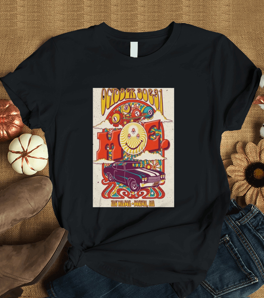 Moe October 30 31 The Wilbur Boston MA Psychedelic Eye Smile 2026 Vintage Car T-Shirt