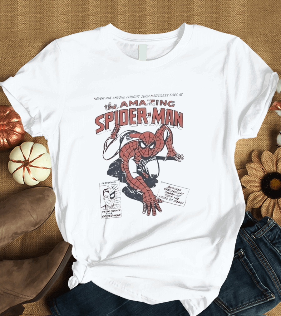 The Amazing Spider Man Never Has Anyone Fought Such Merciless Foes Peter Parker Comic T-Shirt