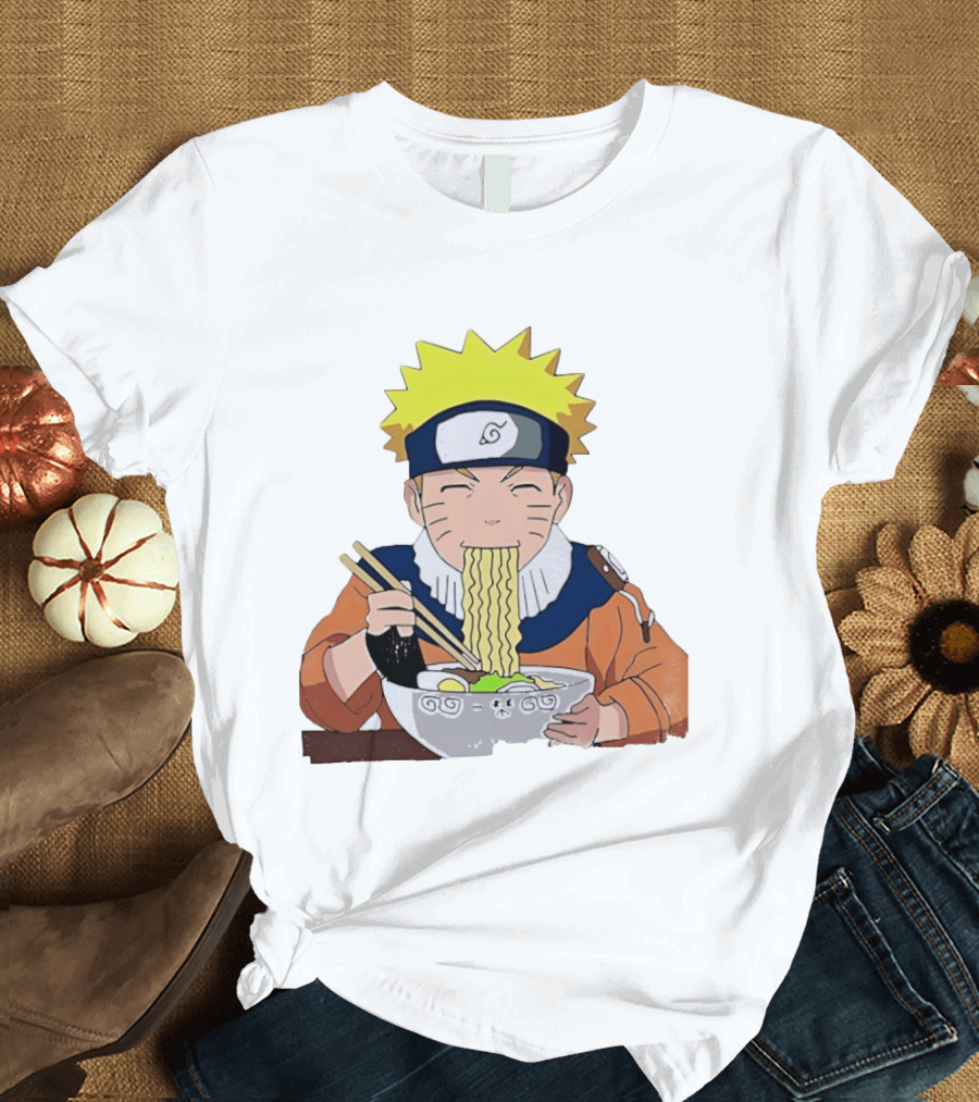 Naruto Uzumaki Ramen Eating Scene Anime Manga Character Popular T-Shirt