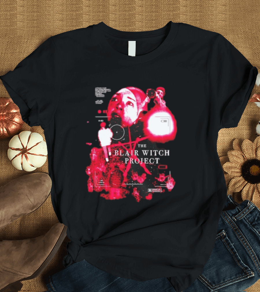 The Blair Witch Project Horror Movie Found Footage Red Overlay Face Montage T-Shirt