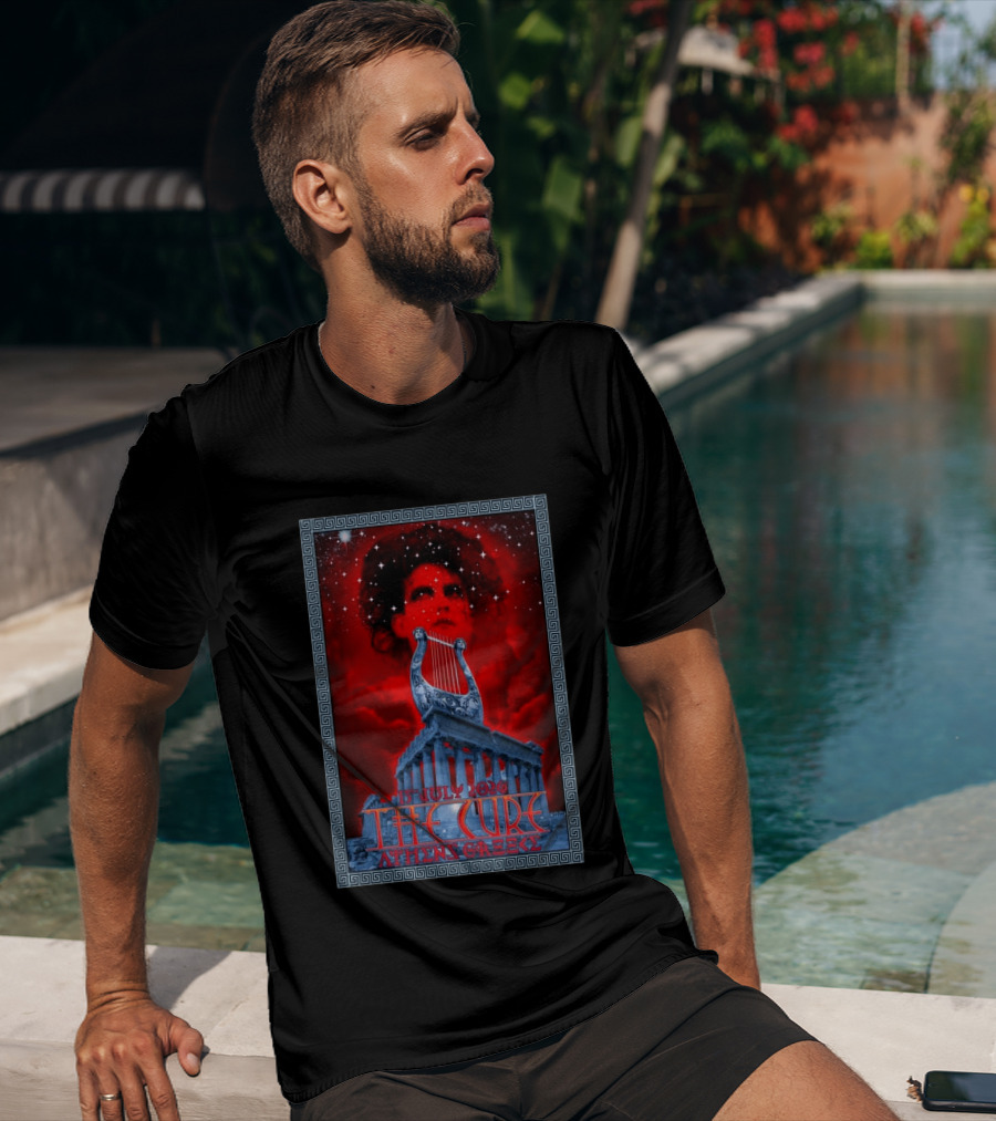 The Cure Athens Greece July 15 2026 Concert Parthenon Lyre Stars T-Shirt