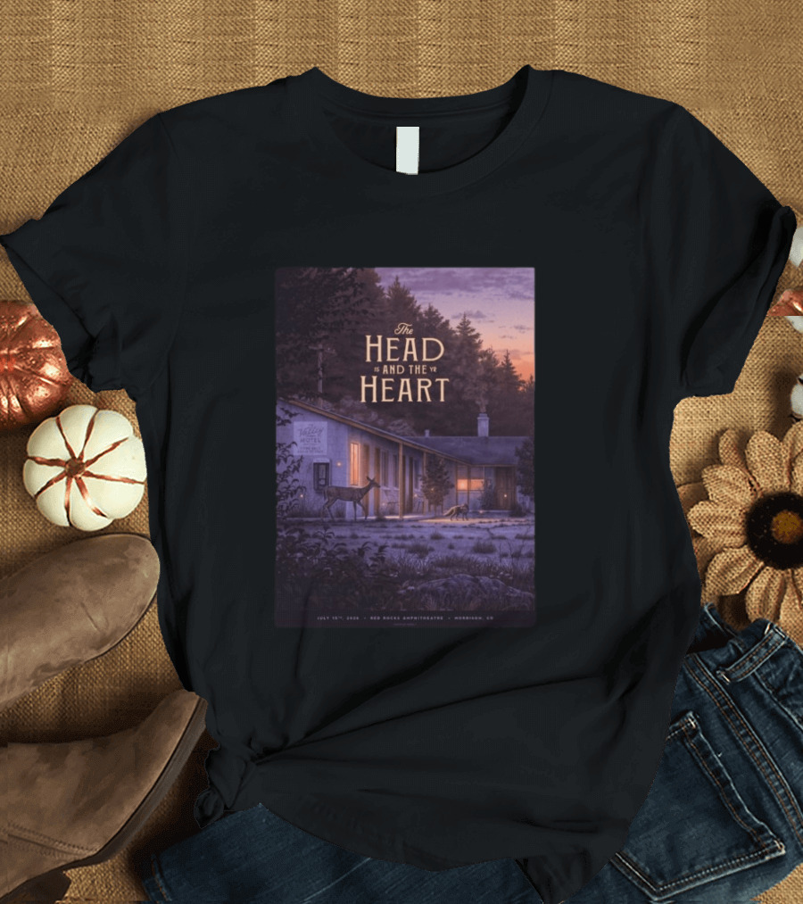 The Head And The Heart July 15 2026 Valley Motel Red Rocks Amphitheatre Morrison CO T-Shirt