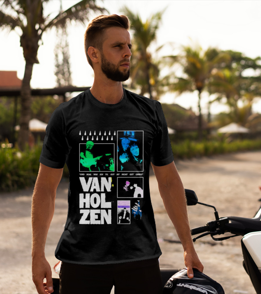 Van Holzen Und Egal Was Ich Tu Gut Ist Nicht Gut Genug Raindrops Color Blocks T-Shirt