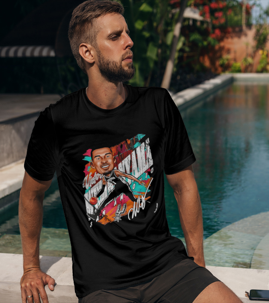 Victor Wembanyama San Antonio Spurs Basketball Cartoon T-Shirt