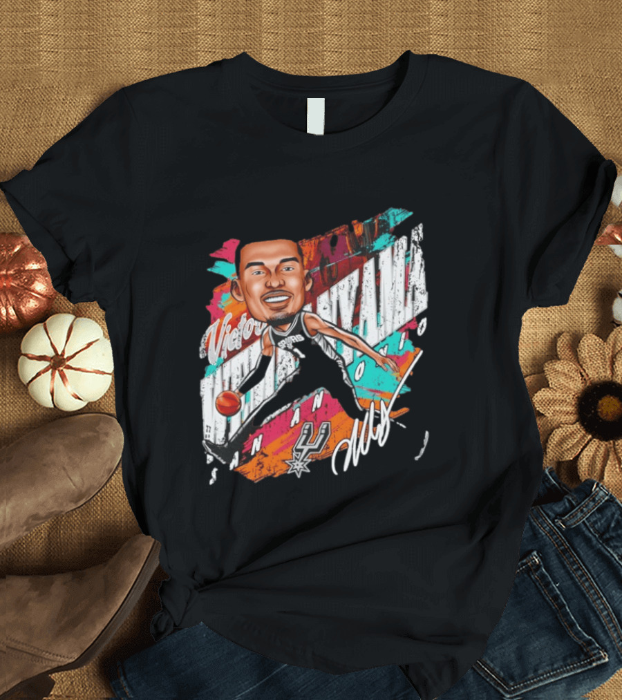 Victor Wembanyama San Antonio Spurs Basketball Cartoon T-Shirt