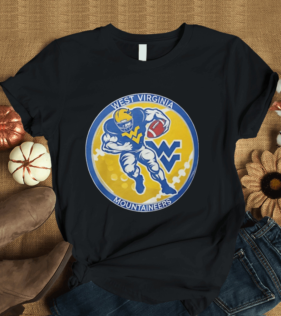 West Virginia Mountaineers Football Circular Running Back WV T-Shirt