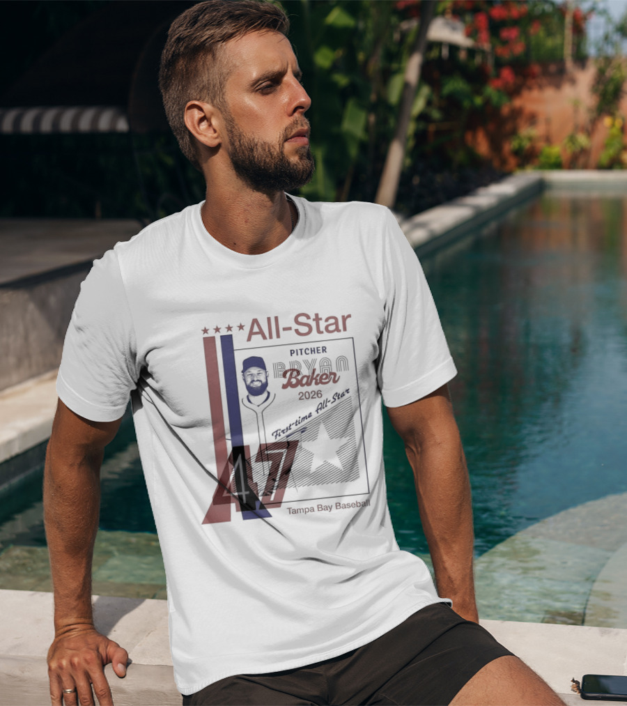 Tampa Bay Rays Bryan Baker 47 Pitcher 2026 MLB All Star T-Shirt