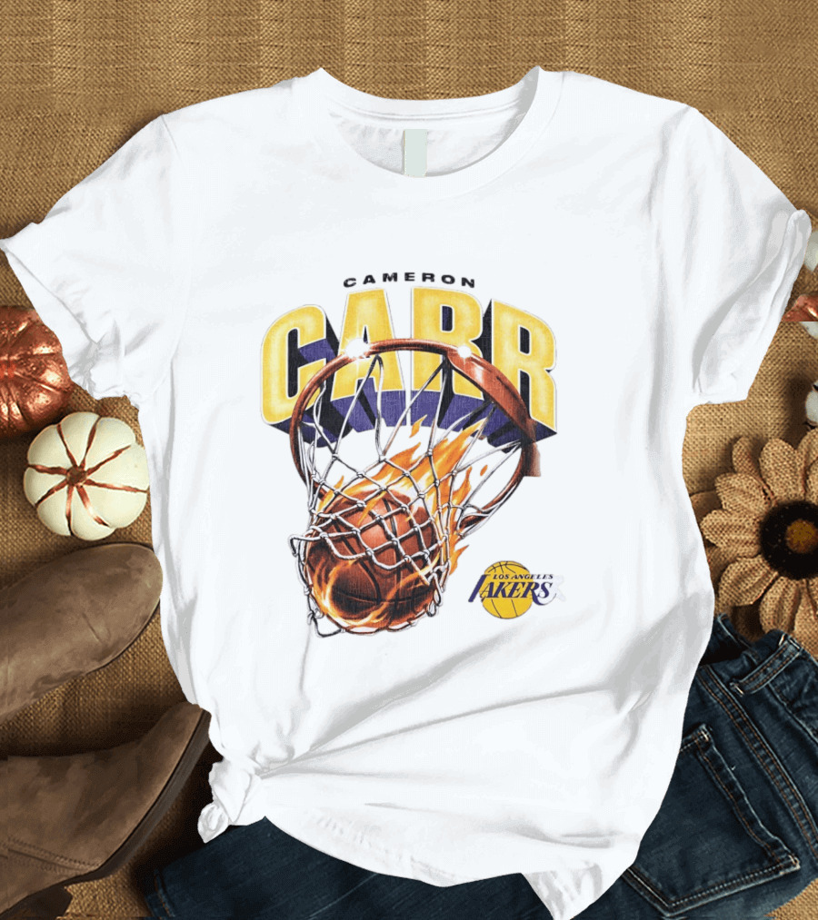 Cameron Carr Basketball Hoop Flame Los Angeles Lakers T-Shirt