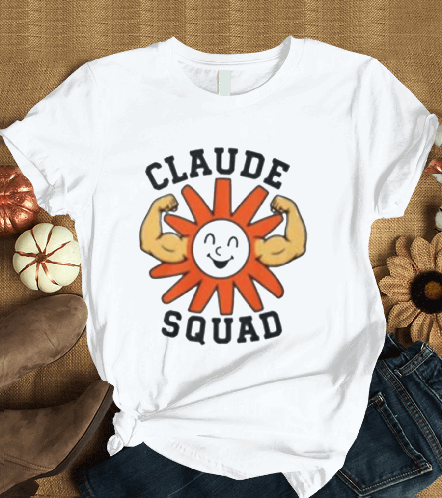 Claude Squad Sun With Flexing Arms T-Shirt