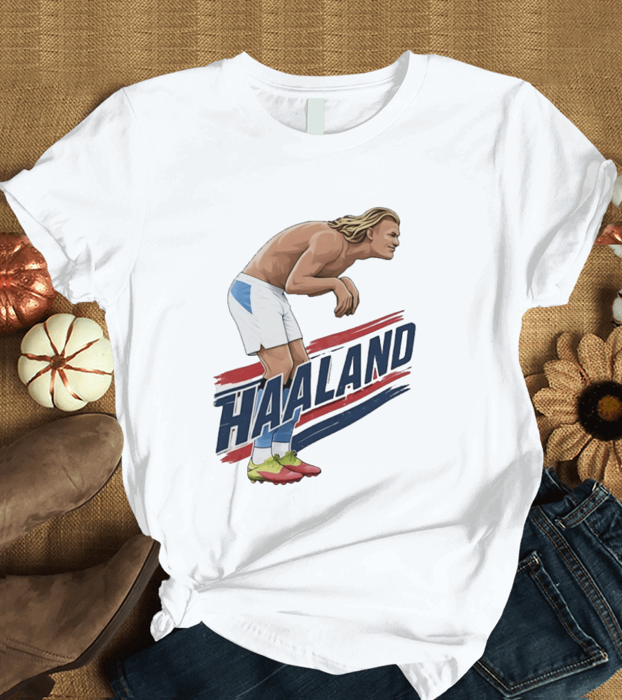 Haaland Taaland Meme Football Cartoon Player Pose T-Shirt