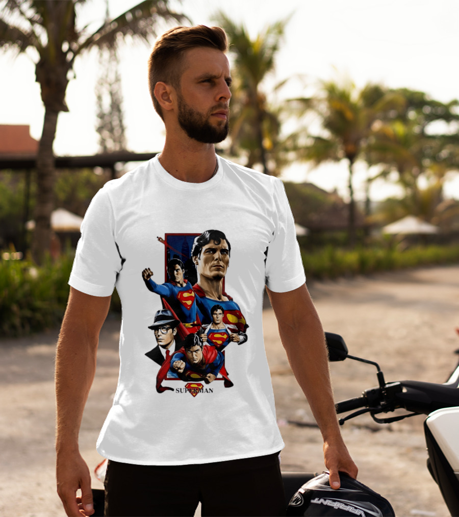 Superman Collage Classic Iconic Characters With S T-Shirt