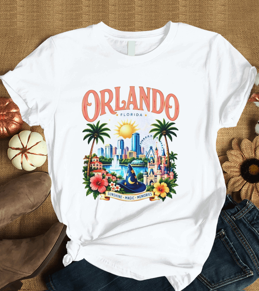 Orlando Florida Sunshine Magic Memories Skyline Adventure T-Shirt