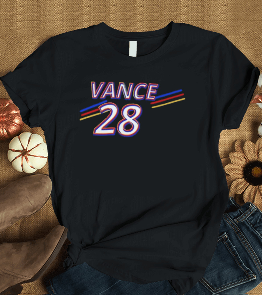 Vance 28 Vintage Striped Red Blue Yellow T-Shirt