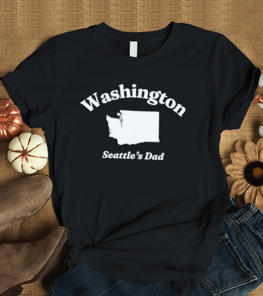 Washington Map Seattle's Dad T-Shirt