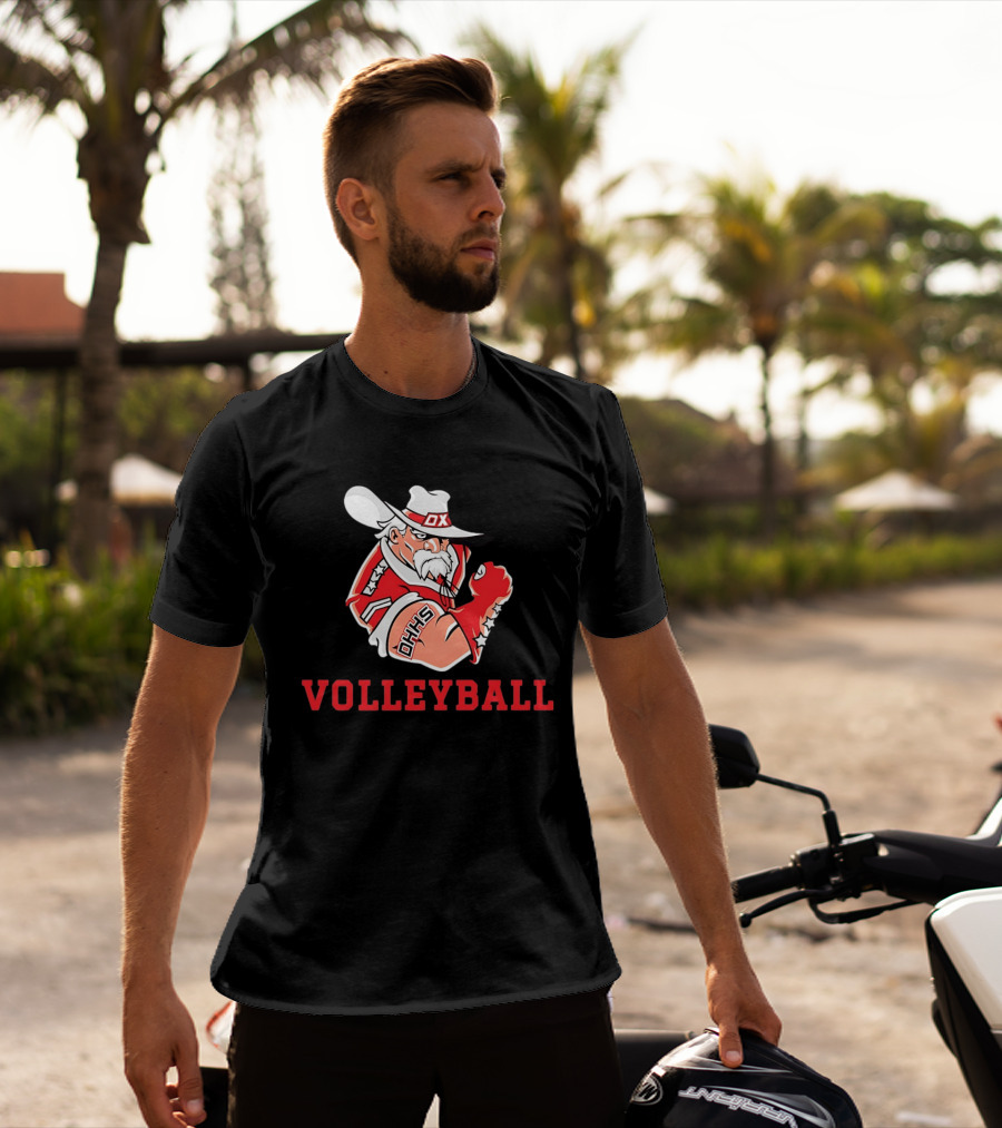 DHHS Volleyball Ox Mascot With Cowboy Hat And Gloves T-Shirt