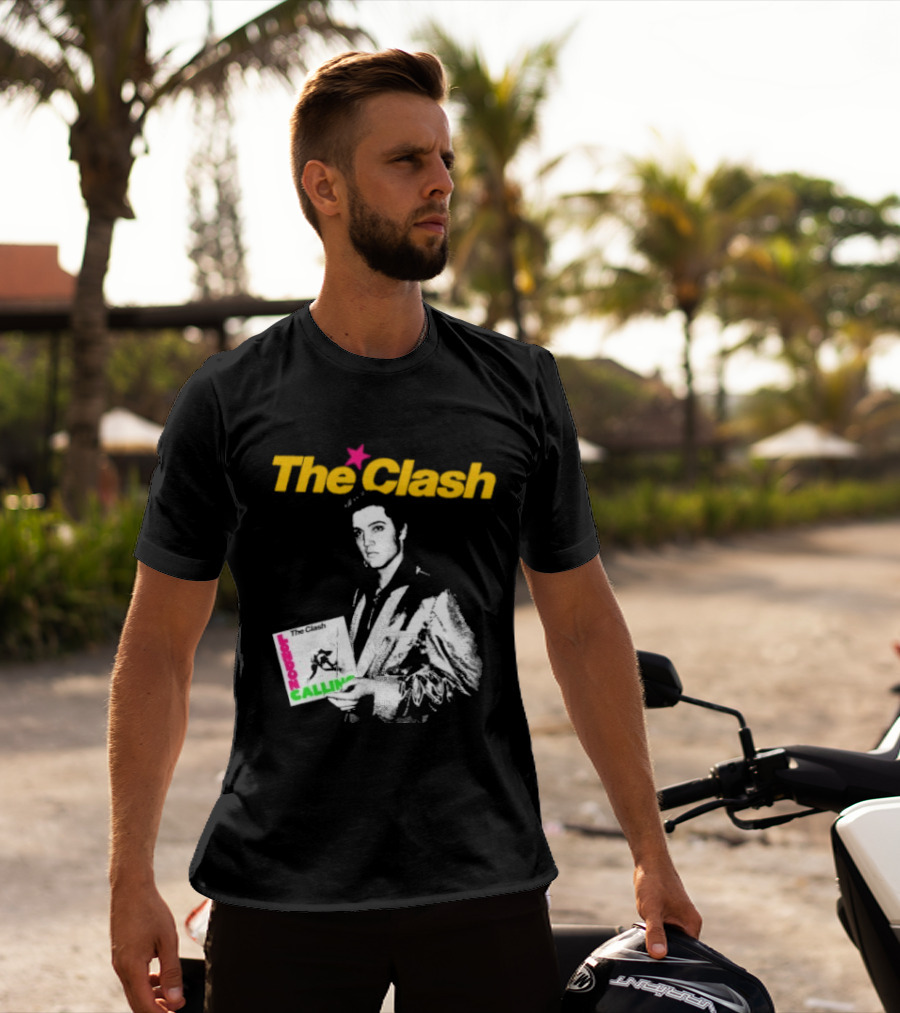 The Clash Elvis Presley London Calling Album Image T-Shirt