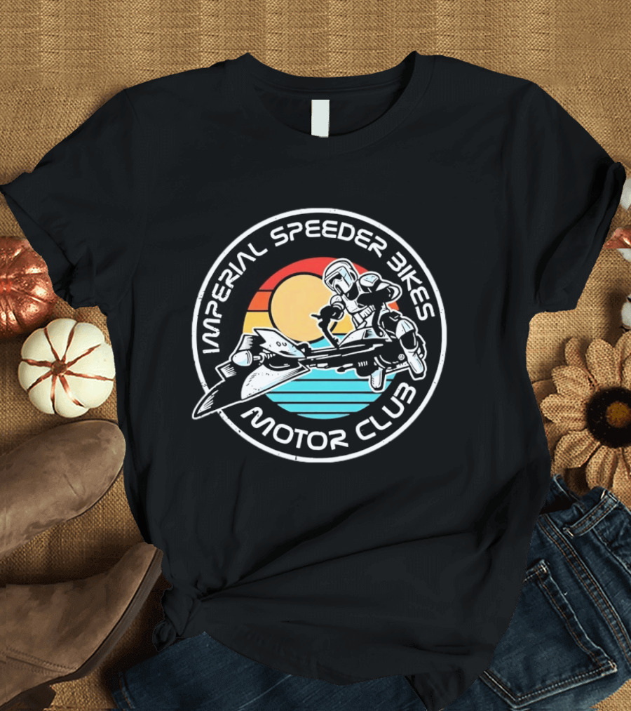 Imperial Speeder Bikes Motor Club Retro Sunset Circle T-Shirt