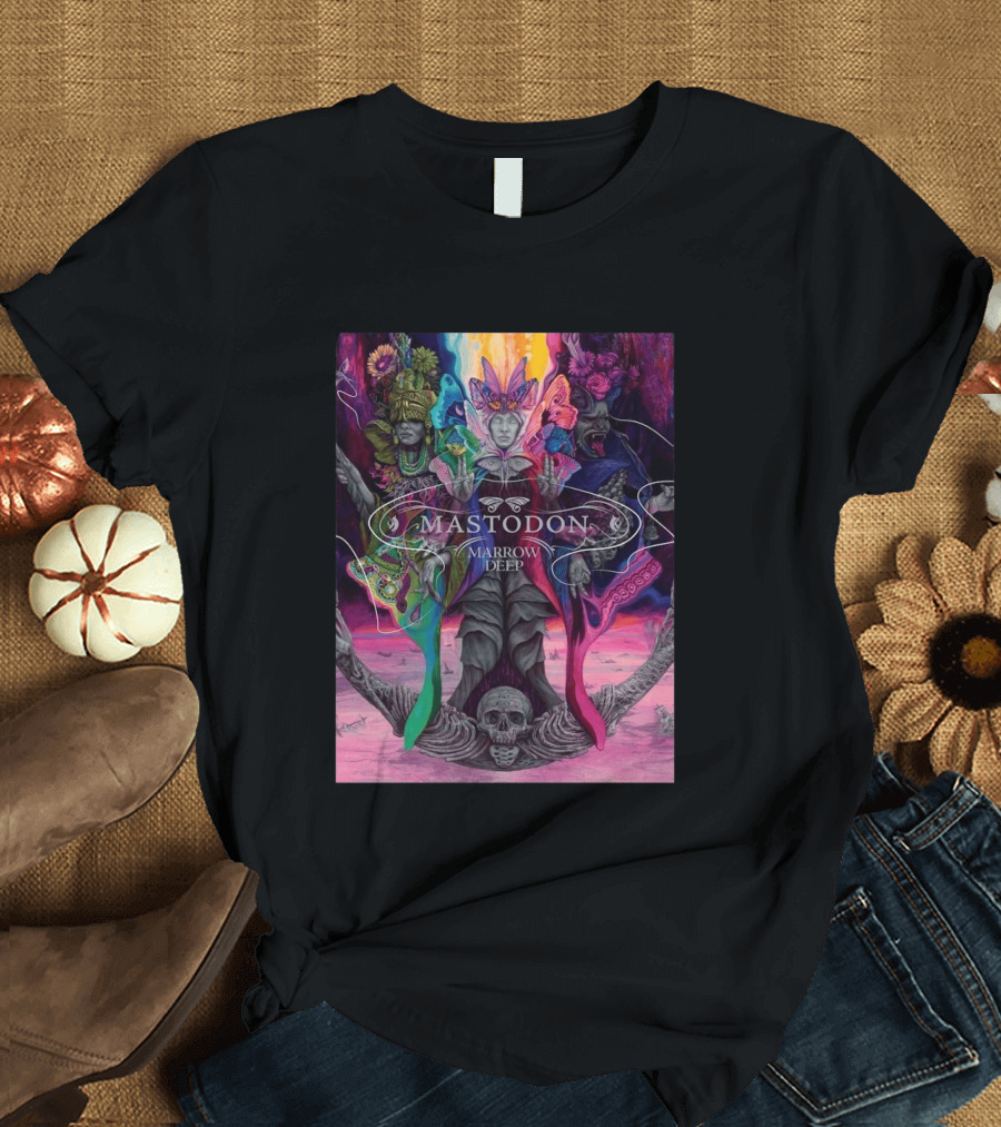 Mastodon Marrow Deep Psychedelic Album Art With Skull And Figures T-Shirt