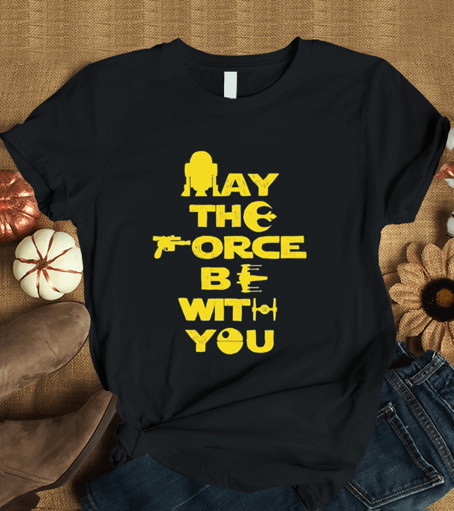 Star Wars May The Force Be With You Droid And Spaceship T-Shirt
