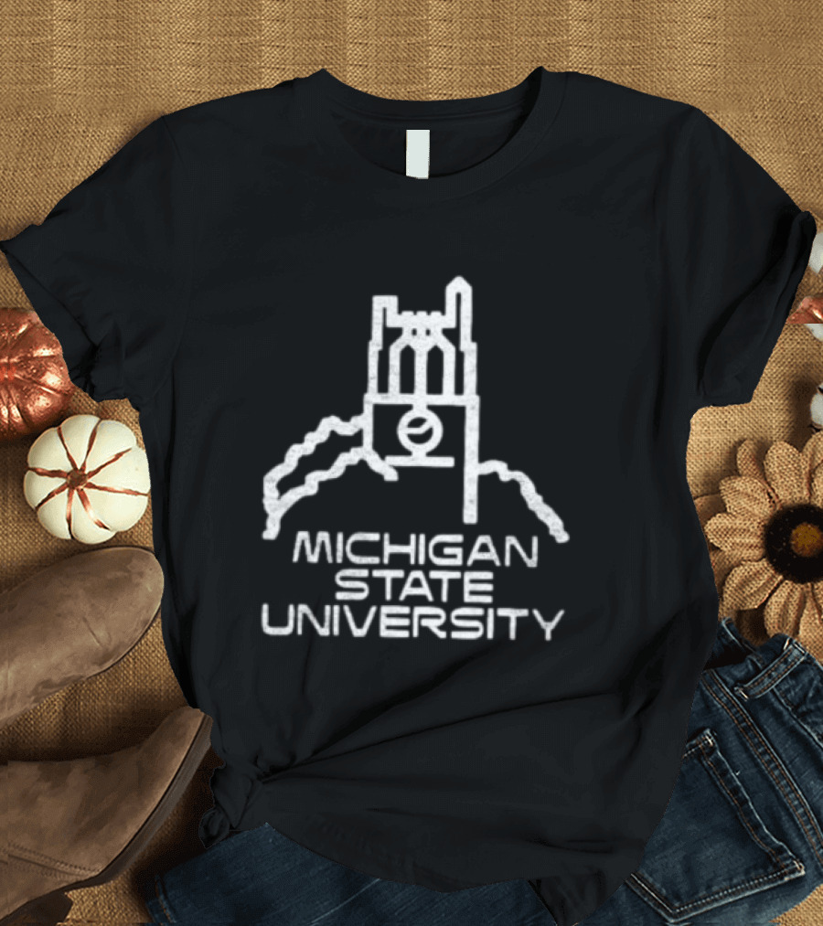Michigan State University Distressed Beaumont Tower T-Shirt