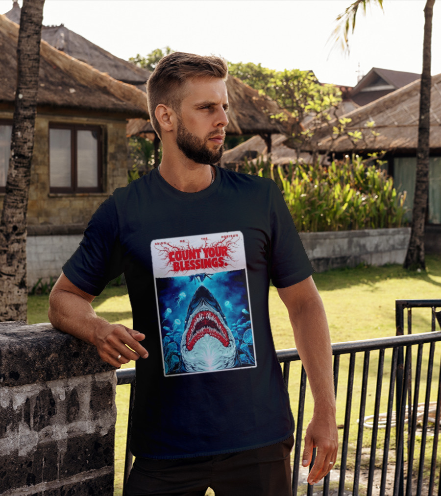 Bring Me The Horizon Count Your Blessings Shark And Jellyfish Ocean Scene T-Shirt