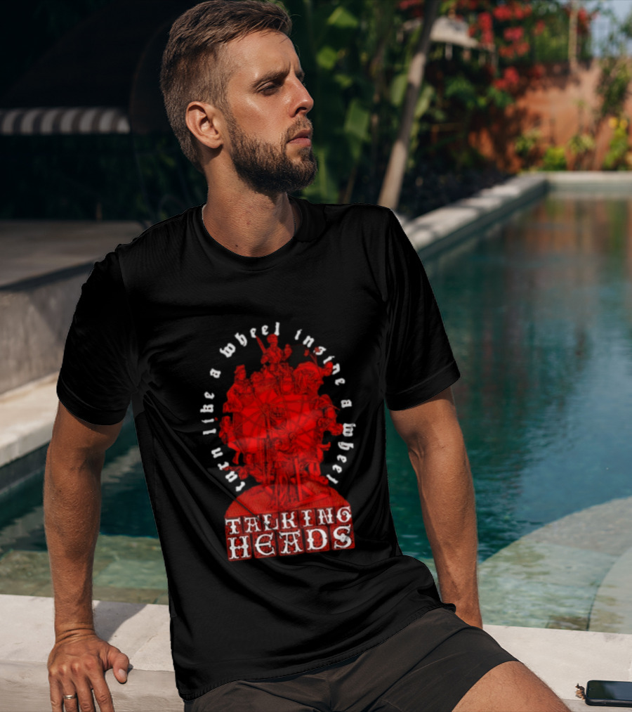 Talking Heads Turn Like A Wheel Inside A Wheel Red T-Shirt