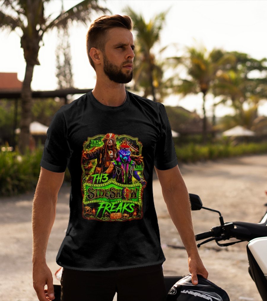 TH3 Sideshow Freaks Butcher Barker Admit The Freaks Carnival Horror T-Shirt