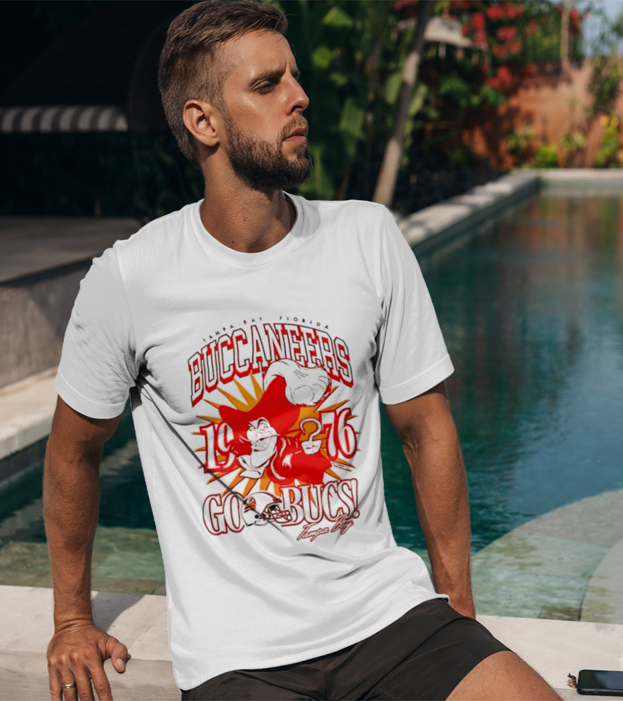 Tampa Bay Florida Buccaneers 1976 Go Bucs Captain Hook T-Shirt