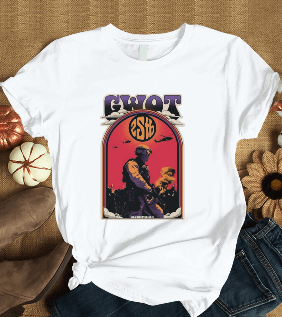 GWOT 25th Anniversary Soldier Helicopters Gruntstyle.com T-Shirt