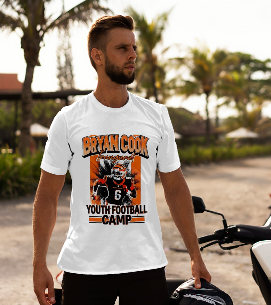 Bryan Cook Inaugural Youth Football Camp Cincinnati Bengals Player Number 6 T-Shirt