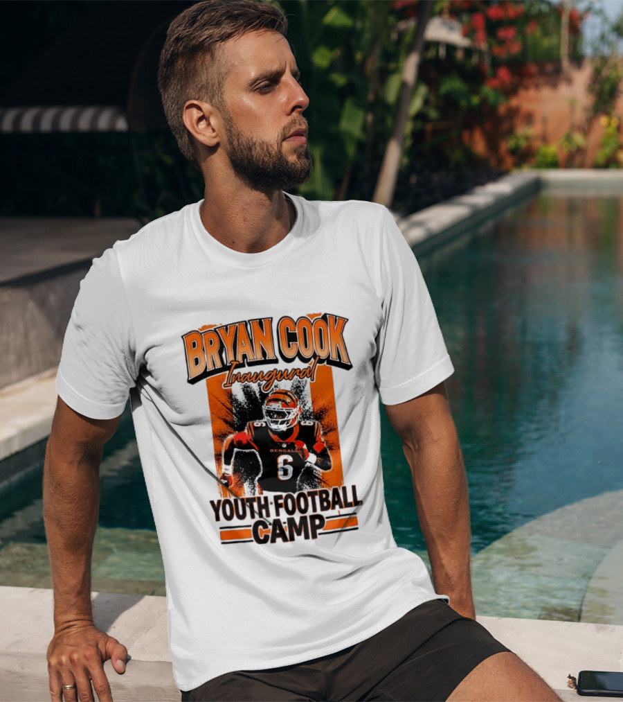 Bryan Cook Inaugural Youth Football Camp Cincinnati Bengals Player Number 6 T-Shirt