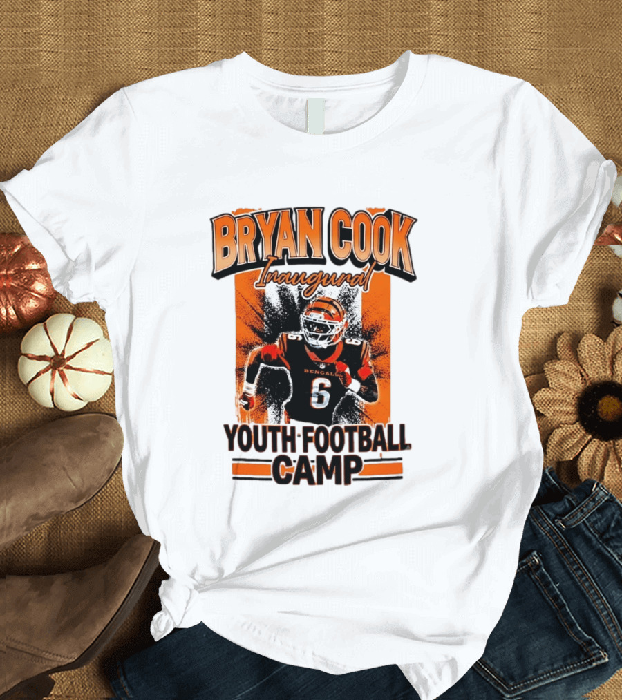 Bryan Cook Inaugural Youth Football Camp Cincinnati Bengals Player Number 6 T-Shirt